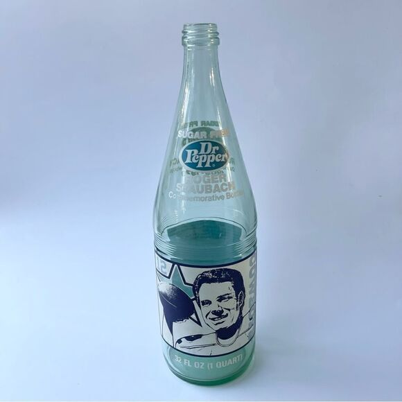 1970’s Sugar Free DrPepper Roger Staubach Dallas Cowboys Commemorative Bottle - Picture 3 of 16